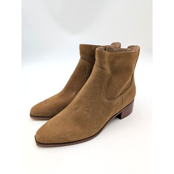 Cole Haan Naia Suede Ankle Heel Booties Women's Brown Size US7.5B EU38 - Picture 1 of 11